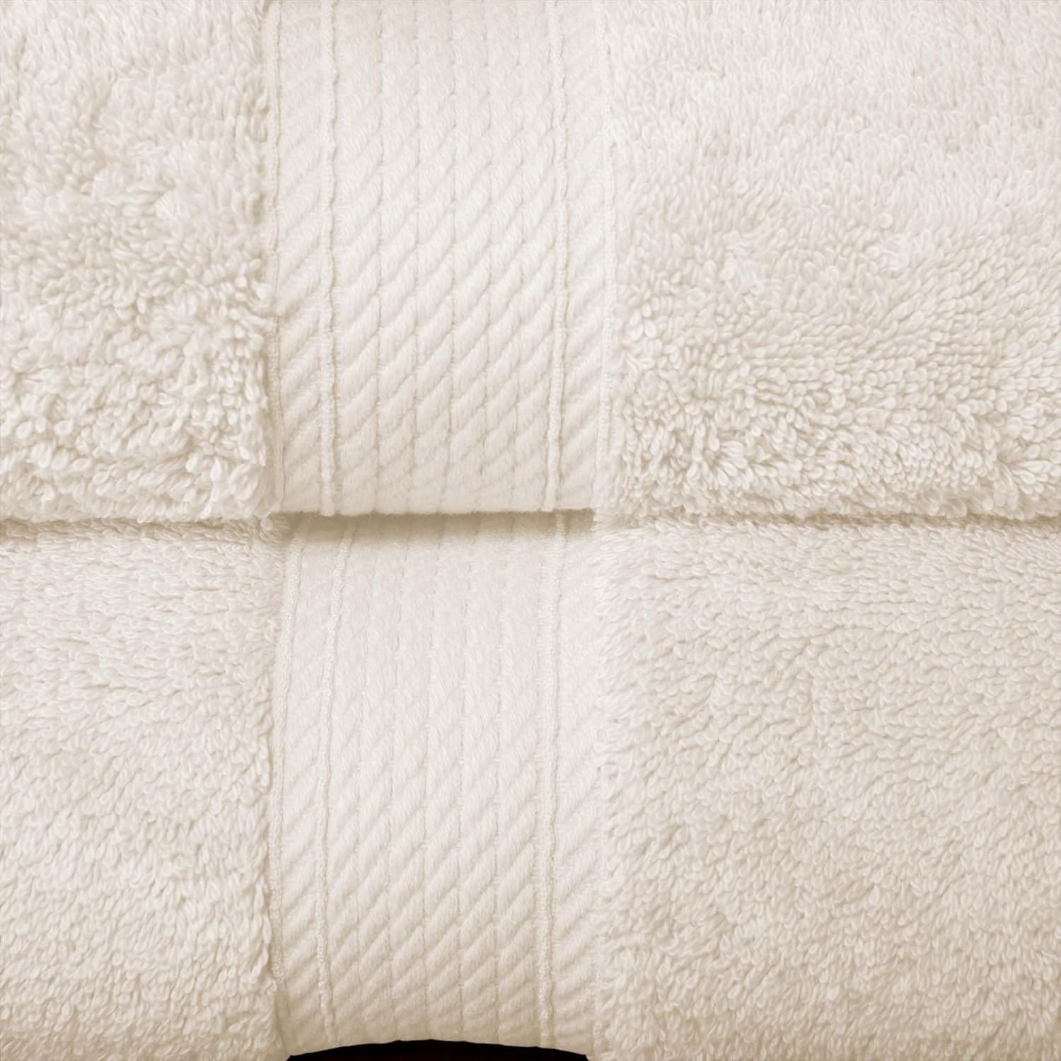 Superior Juego de Toallas de algodón Egipcio, 13 x 13 Pulgadas, Toallas de Mano 20 x 30 Pulgadas, Toallas de baño 30 x 55 Pulgadas, 800 g/m², 10 Piezas, Color Crema