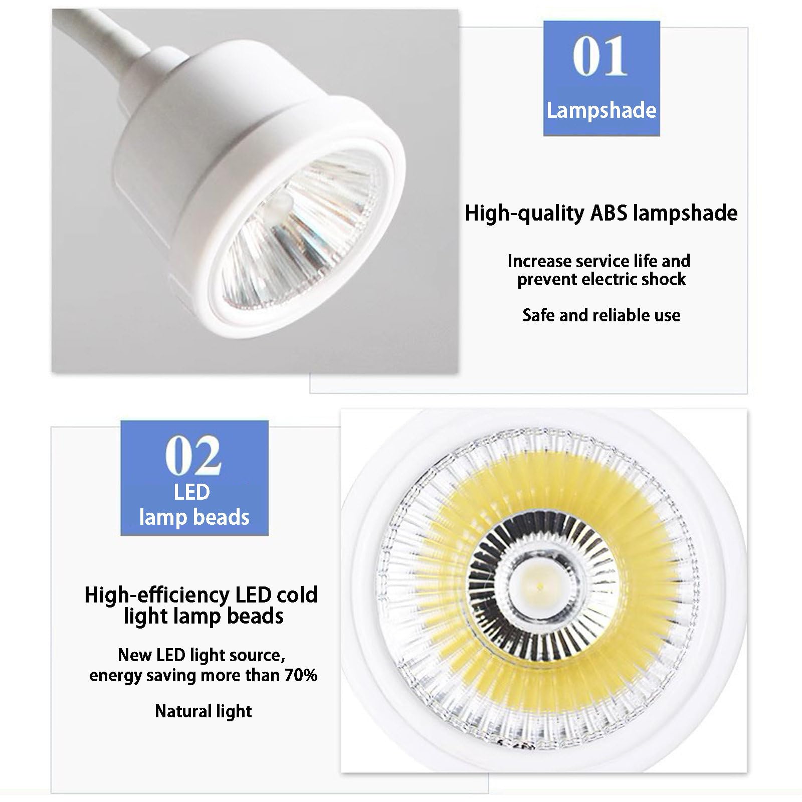 Lámpara De Examen Quirúrgico LED De 20W, Lámpara De Luz De Examen Médico Móvil, Lámpara Móvil para Mascotas, Lámpara De Luz Dental y Bucal, Lámpara De Examen De Cuello De Cisne