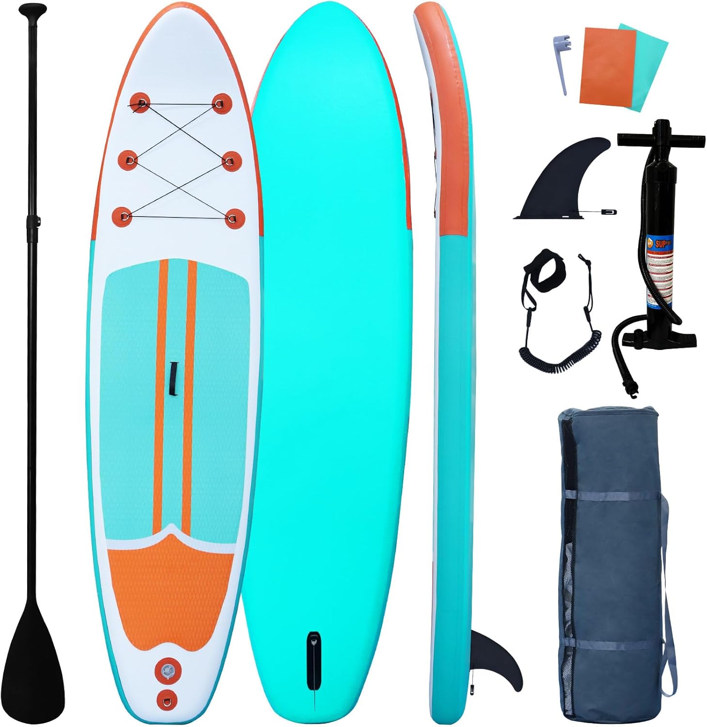 Inflatable Paddle Boards Stand Up Paddleboard Wide Stable with Premium SUP Paddle Board Accessories for All Skill Levels with Fins