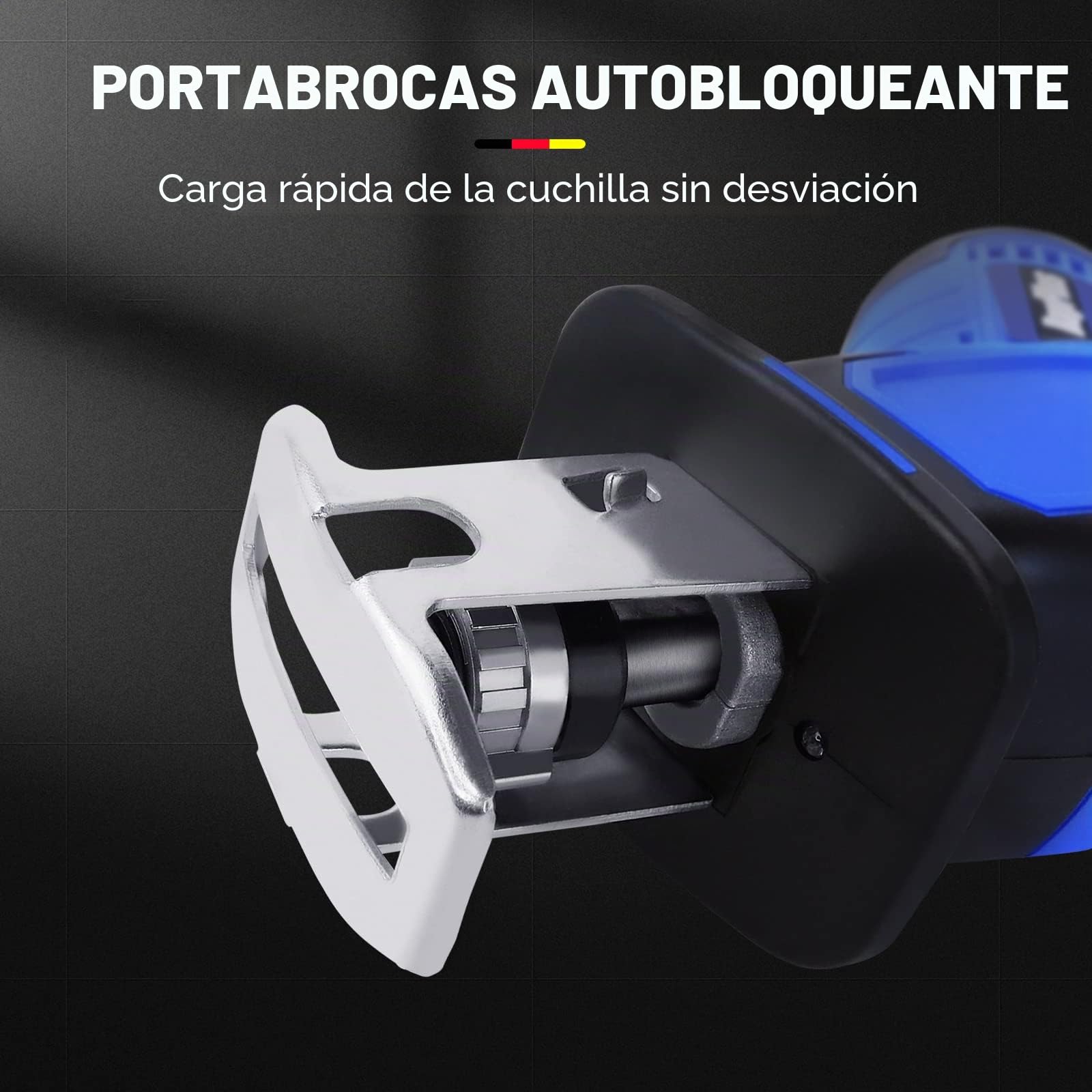 Sierra de sable eléctrica inalámbrica con batería, herramienta eléctrica de 21 V, 4 hojas de sierra, ideal para cortar madera, PVC y metal (con 2 baterías)