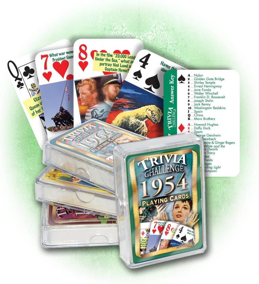 Flickback 1954 Trivia Challenge Playing Cards: Birthday Gift