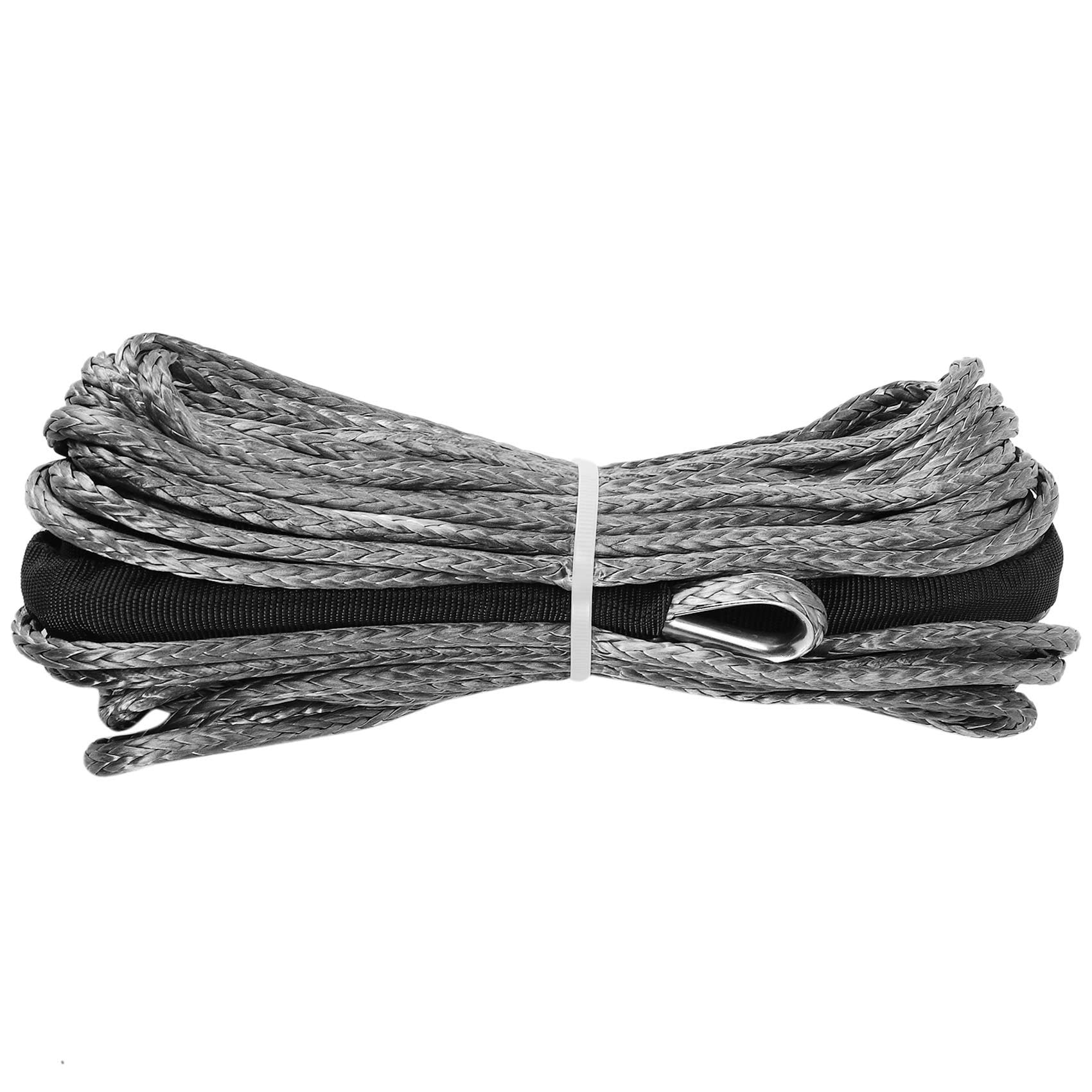 PRATYAHARA Corde de Câble de Ligne de Treuil SynthéTique de 3/16 Po X 50 Po 7700LBs avec Manchon de Protection pour UTV (Gris)