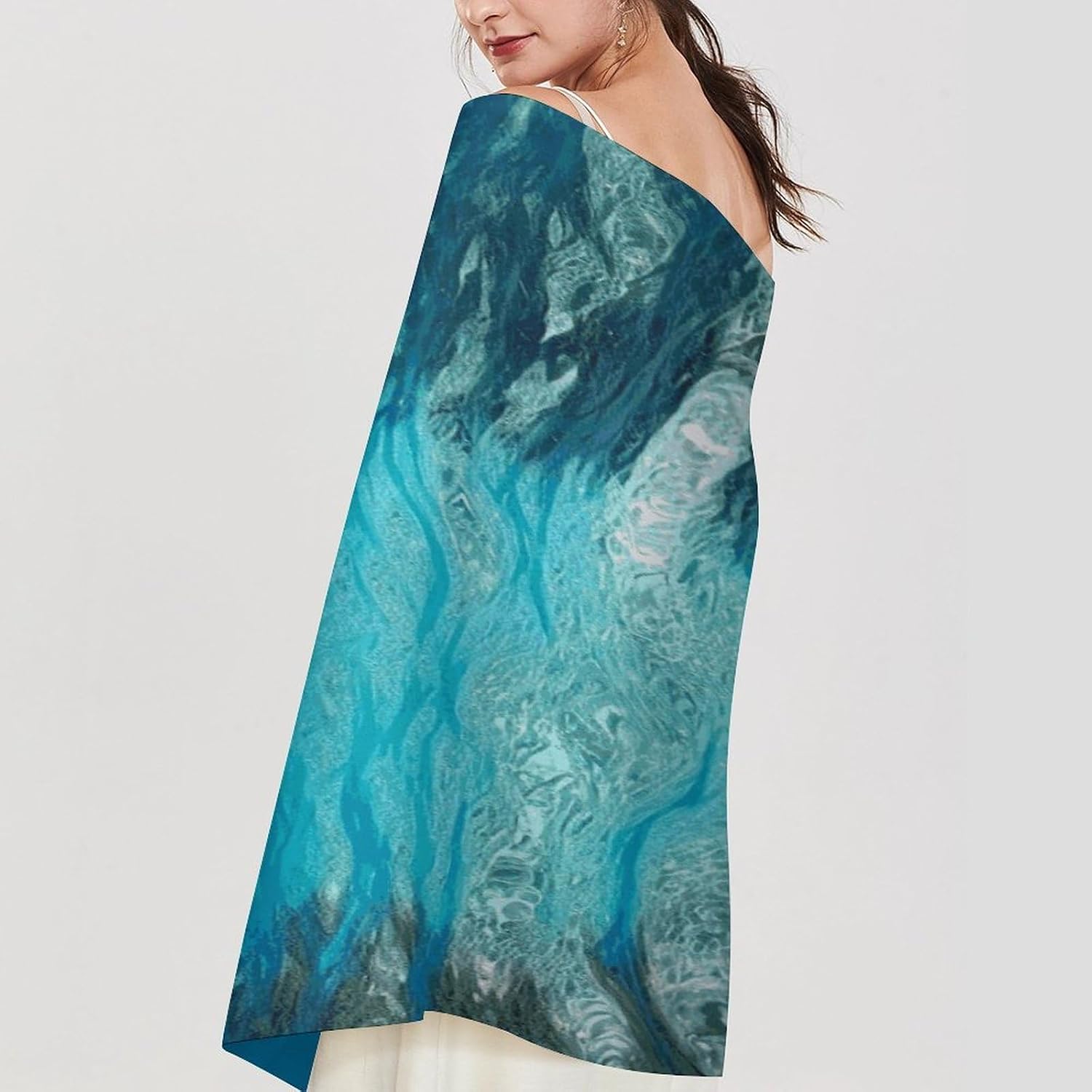 Underwater View of Tropical Beach Scarf for Women Men Soft Warm Fashion Blanket Scarves Classic Cashmere Feel Scarf Long Shawl Large Scarves Cold Weather Thick Blanket Scarfs