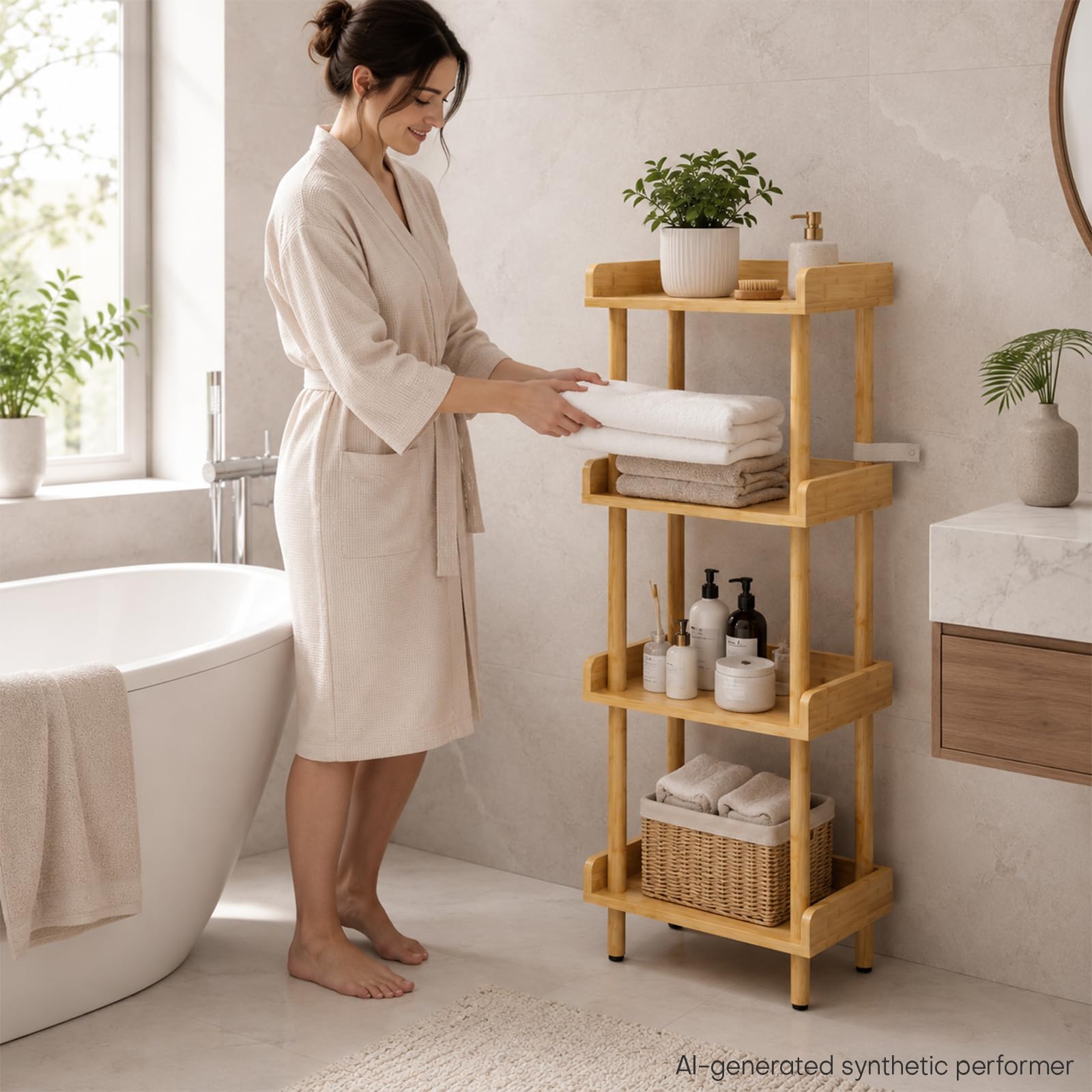 Yorbay Étagère de Rangement multifonctionnelle pour Salon : 4 Niveaux