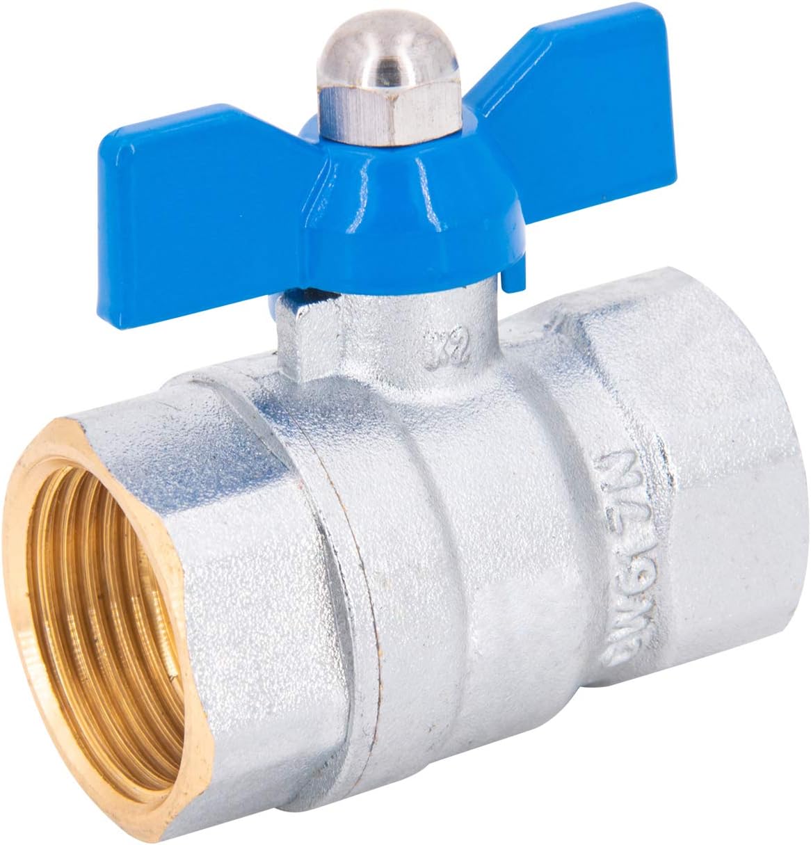Brass Ball Valve Full Bore, Female X Female Threaded Fitting, with a Butterfly Handle