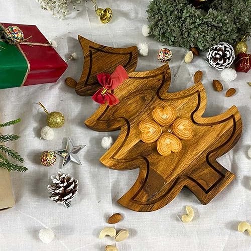 Miniatura 3 de Woodlery Tabla de cortar de madera para cocina, tabla de cortar de árbol de Navidad, tabla de cortar de madera en forma de árbol, tabla decorativa
