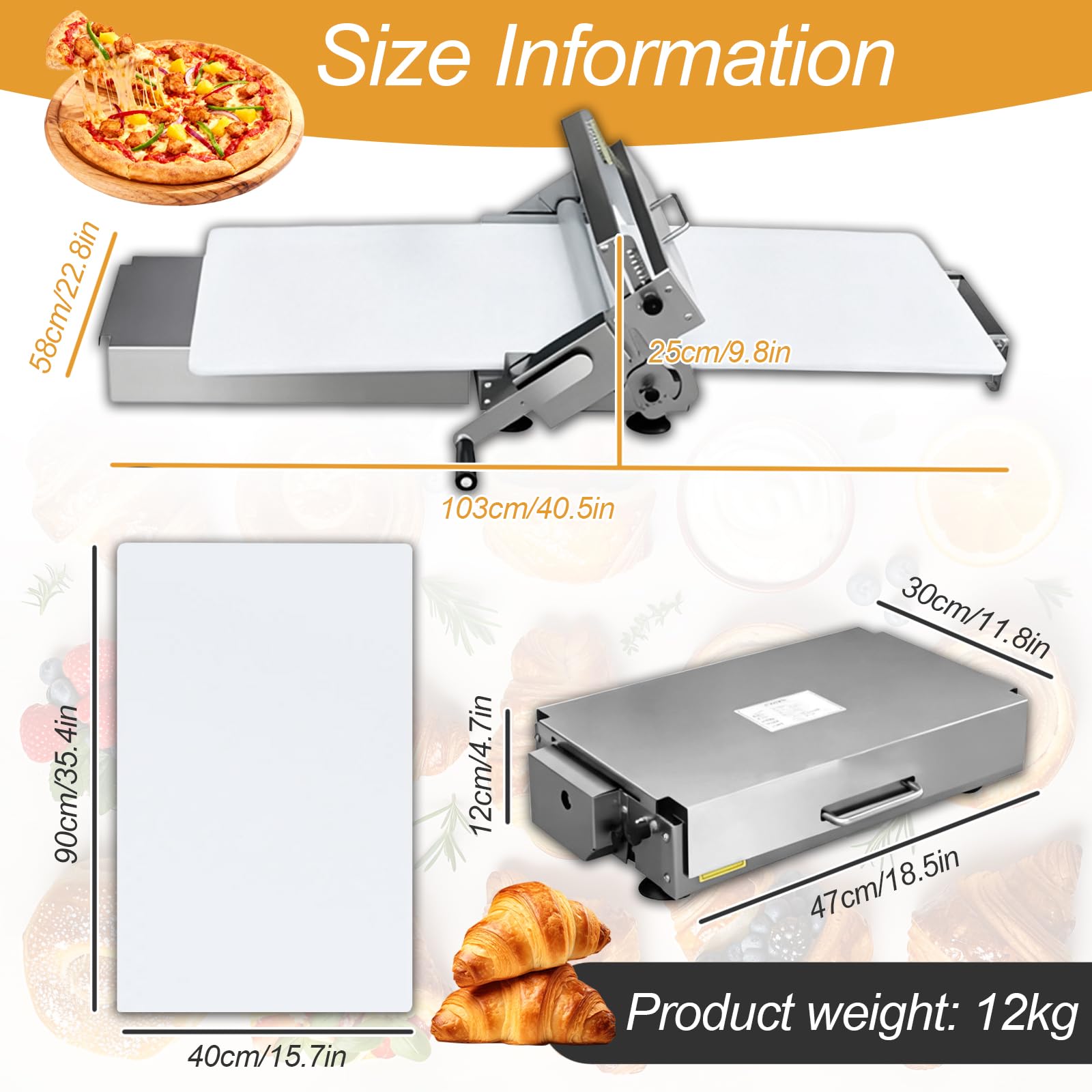 Máquina Manual De Acero Inoxidable para Amasar, Laminadora