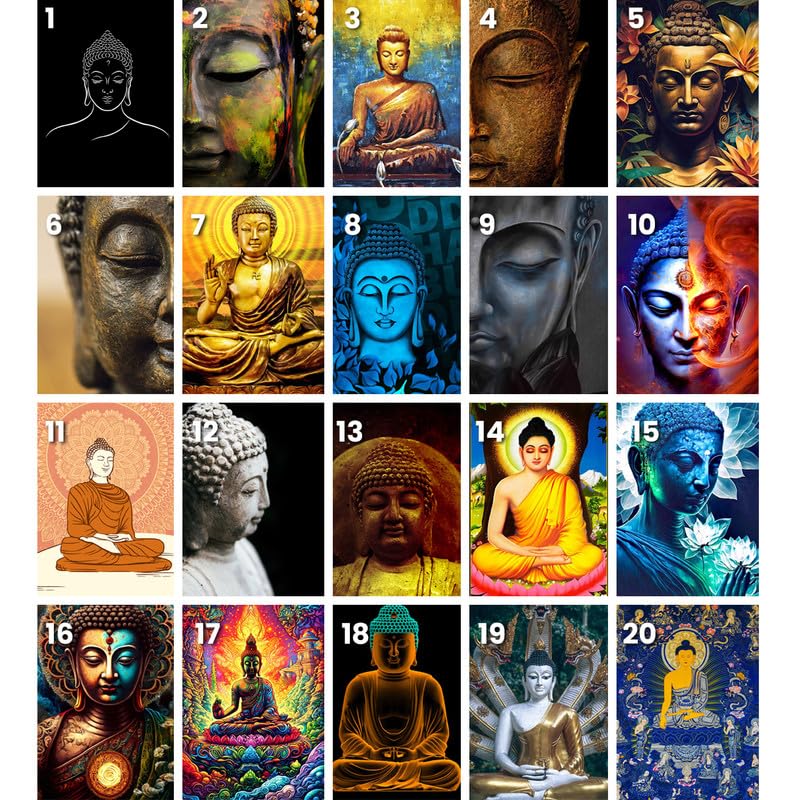 The India's Store Lord Siddarth - Marco de fotos de Buda con marco de madera, decoración de pared, diosa para adorar, marco de fotos religioso, 11 x 9 pulgadas