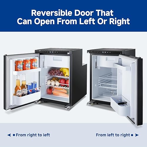 Miniatura 3 de BODEGA Refrigerador mejorado de 12 voltios, control de aplicación para refrigerador de caravana, refrigerador y congelador RV de 45 L (1.6 pies