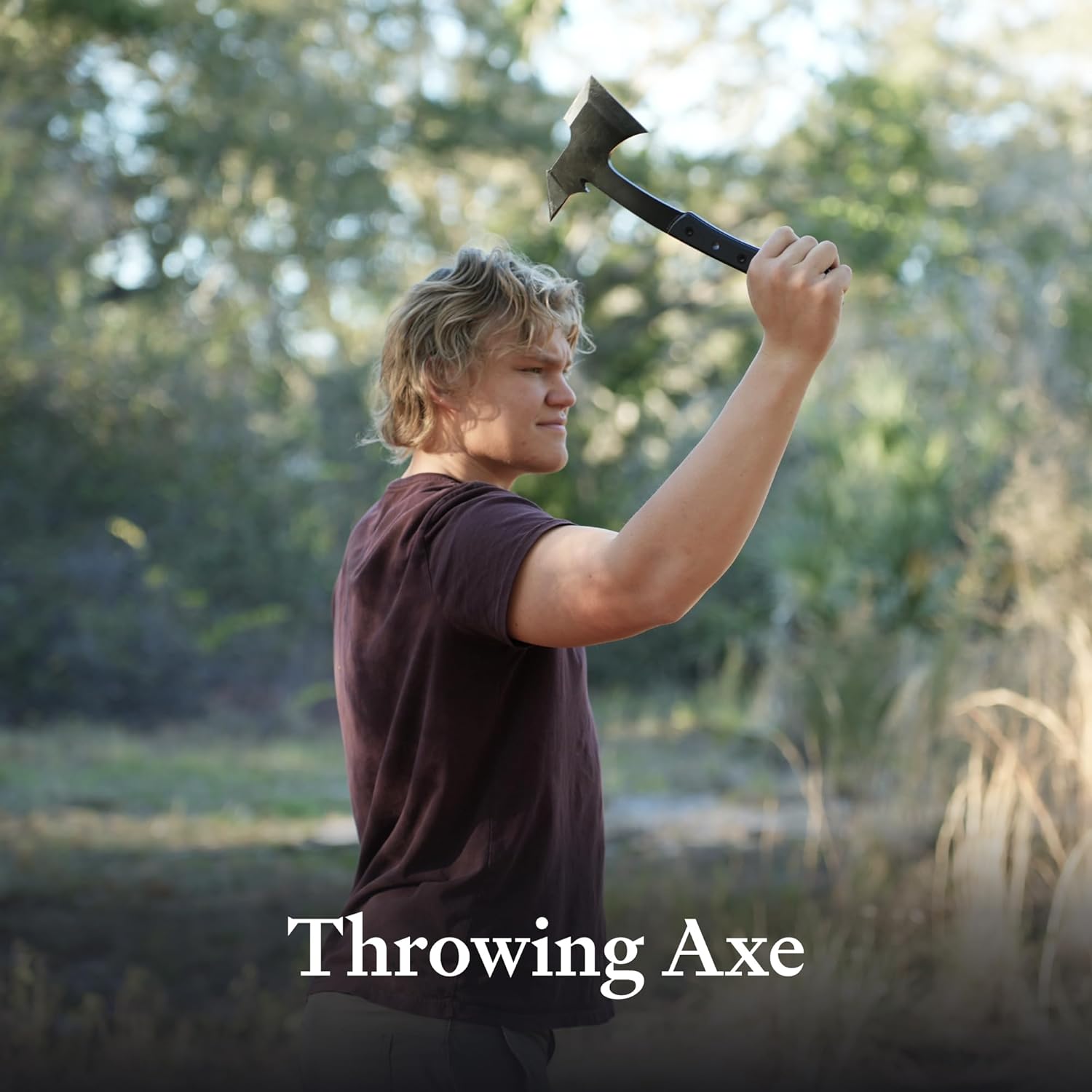 KOVA Black Thorn Hatchet - Stainless Steel, 14" Overall Length, 6.8" Blade, G10 Handle - Lightweight & Durable Axe, Ideal for Camping, Survival, and Outdoor Adventure