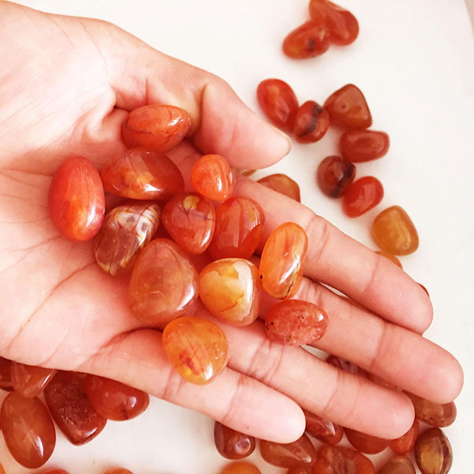 Juego de Piedras de Cristales Curativos de ágata Roja de 2,2 Libras y Cristales a Granel Caídos - Rocas Irregulares de 15 a 20 mm, Piedras Preciosas Naturales Pulidas