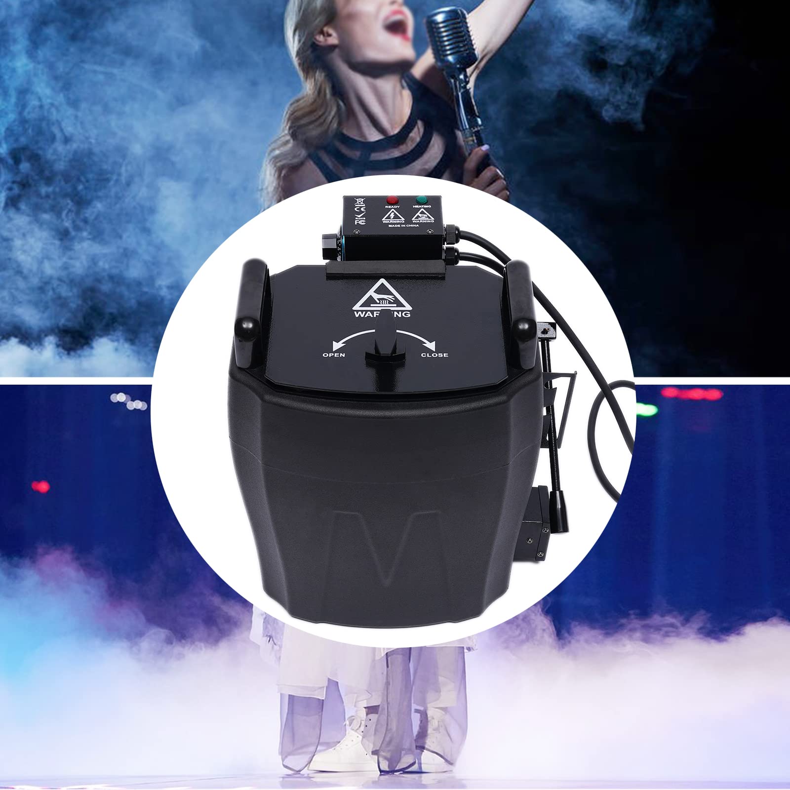 Máquina de hielo seco de 3500 W, nebulizador de escenario portátil, máquina de efecto de niebla helada seca con control electrónico de temperatura, equipo de escenario, máquina de niebla con un