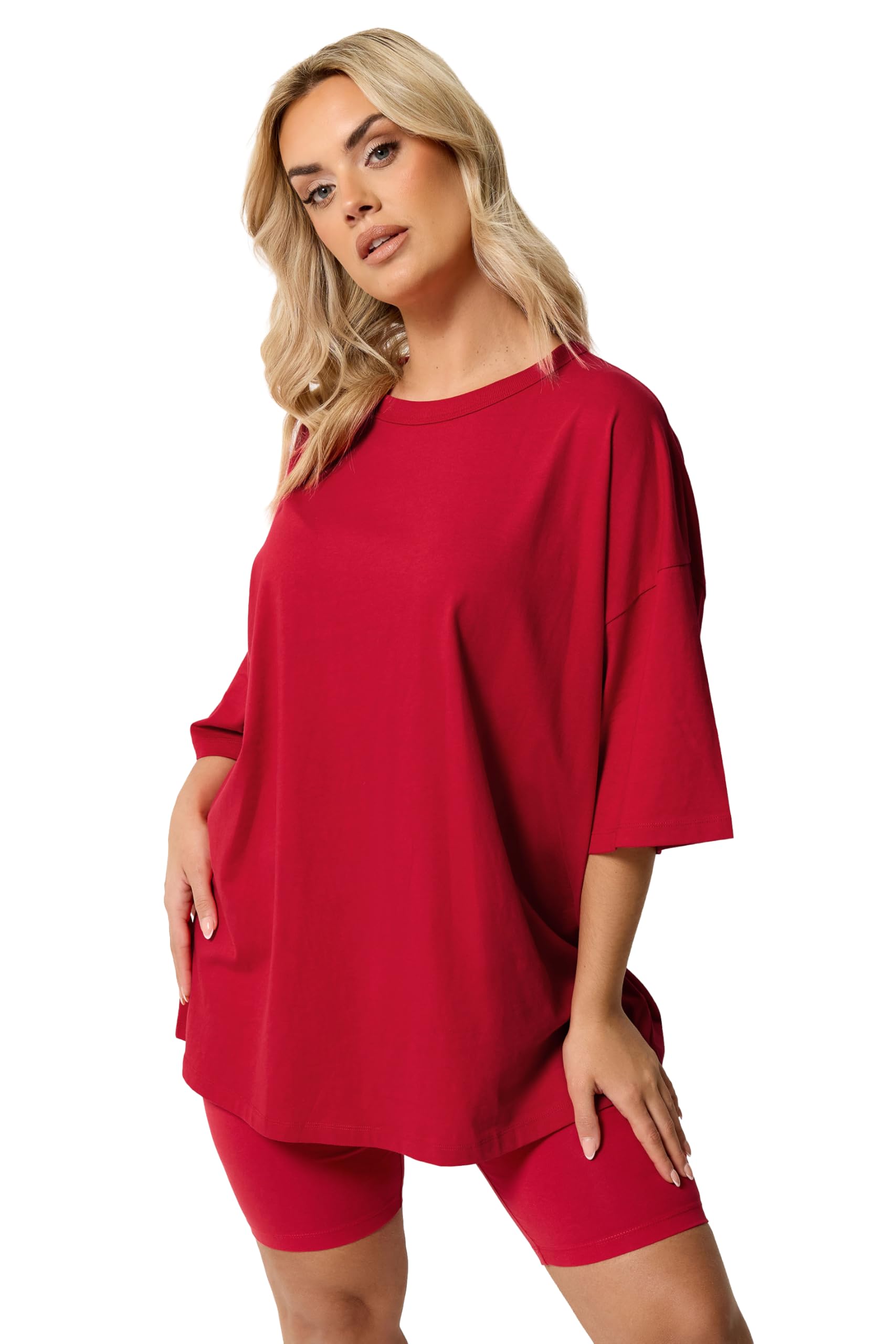 Yours Women's Red Boxy T-Shirt In | : 22/24