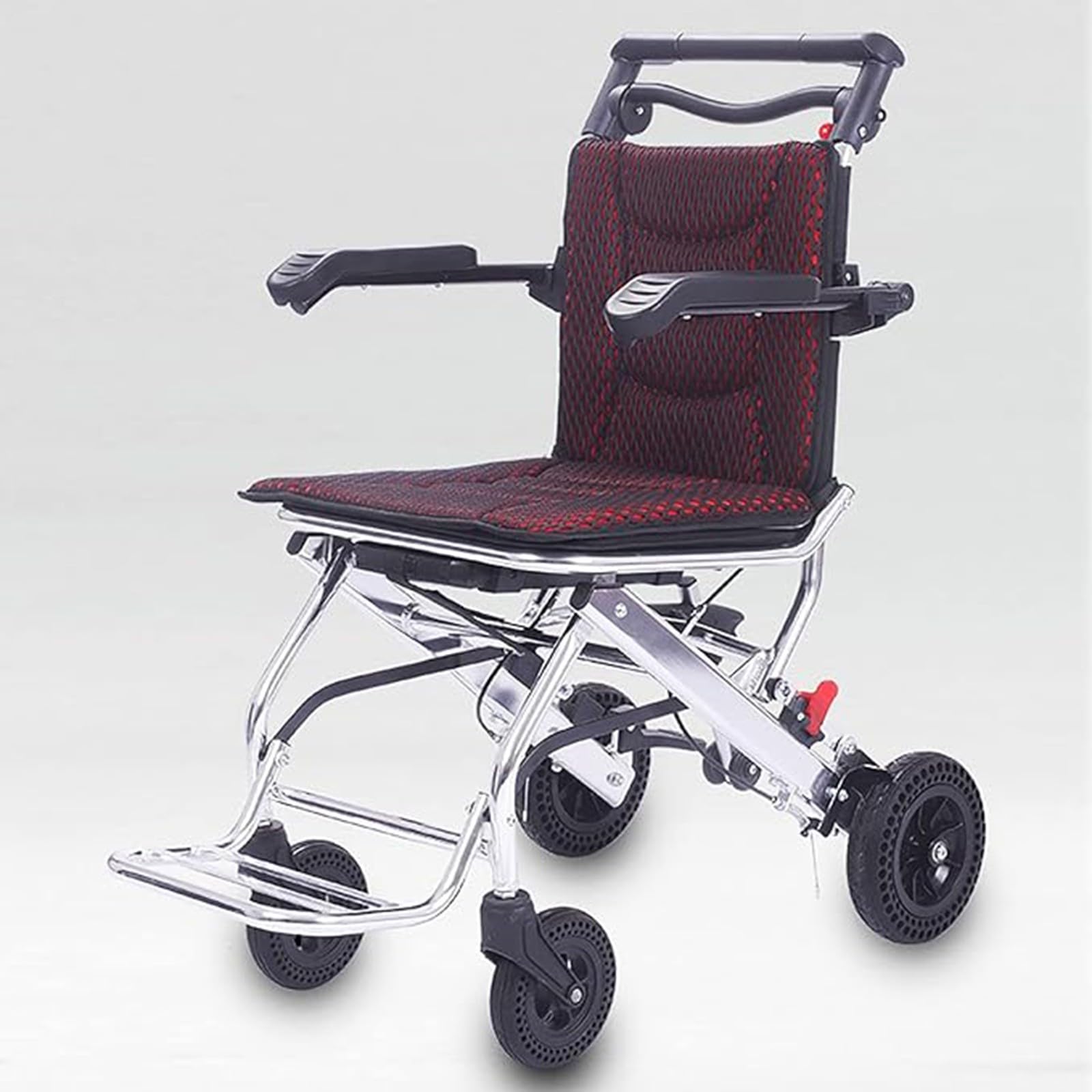 Silla de Ruedas Ligera de Aluminio, Transporte Plegable, Silla de Ruedas portátil, Scooter de Movilidad para Personas Mayores A