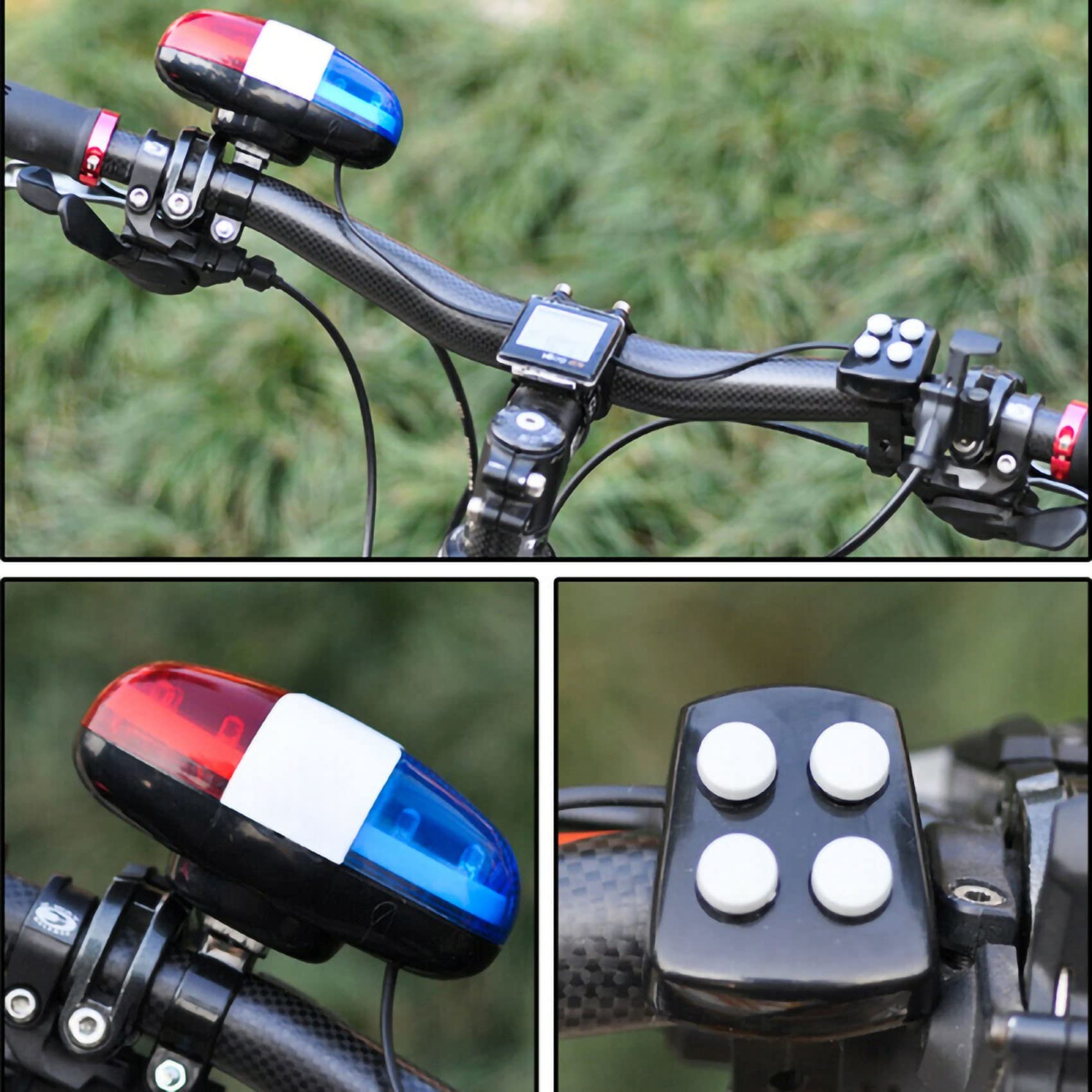 Campanello Bici Bambini Glayent - 6 LED Luci Lampeggianti, 4 Suoni Divertenti, Facile Montaggio