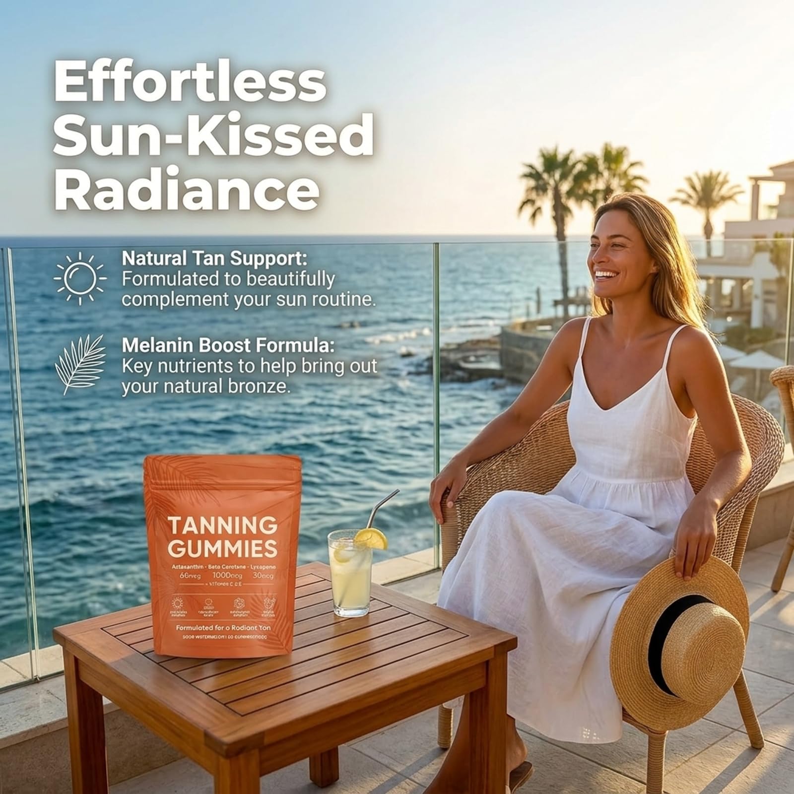 2 Paquets Gummies Autobronzant,Gommes de bronzage de la peau,Gummies bronzantes 2026 bronzage rapide sans soleil,lycopène, éclat de la peau et hydratation pour un éclat naturel
