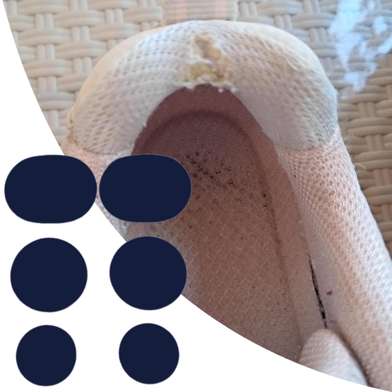 Parches Adhesivos Para Agujeros En Zapatos - Pack De 6 (2 Pequeños, 2 Medianos, 2 Grandes), Transpirables
