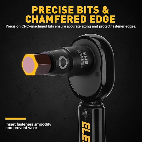 Miniatura 4 de Juego de 16 piezas de enchufe de impacto de broca hexagonal SAE - Juego de enchufe Allen de acero S2 premium de 564"-916" con adaptadores de