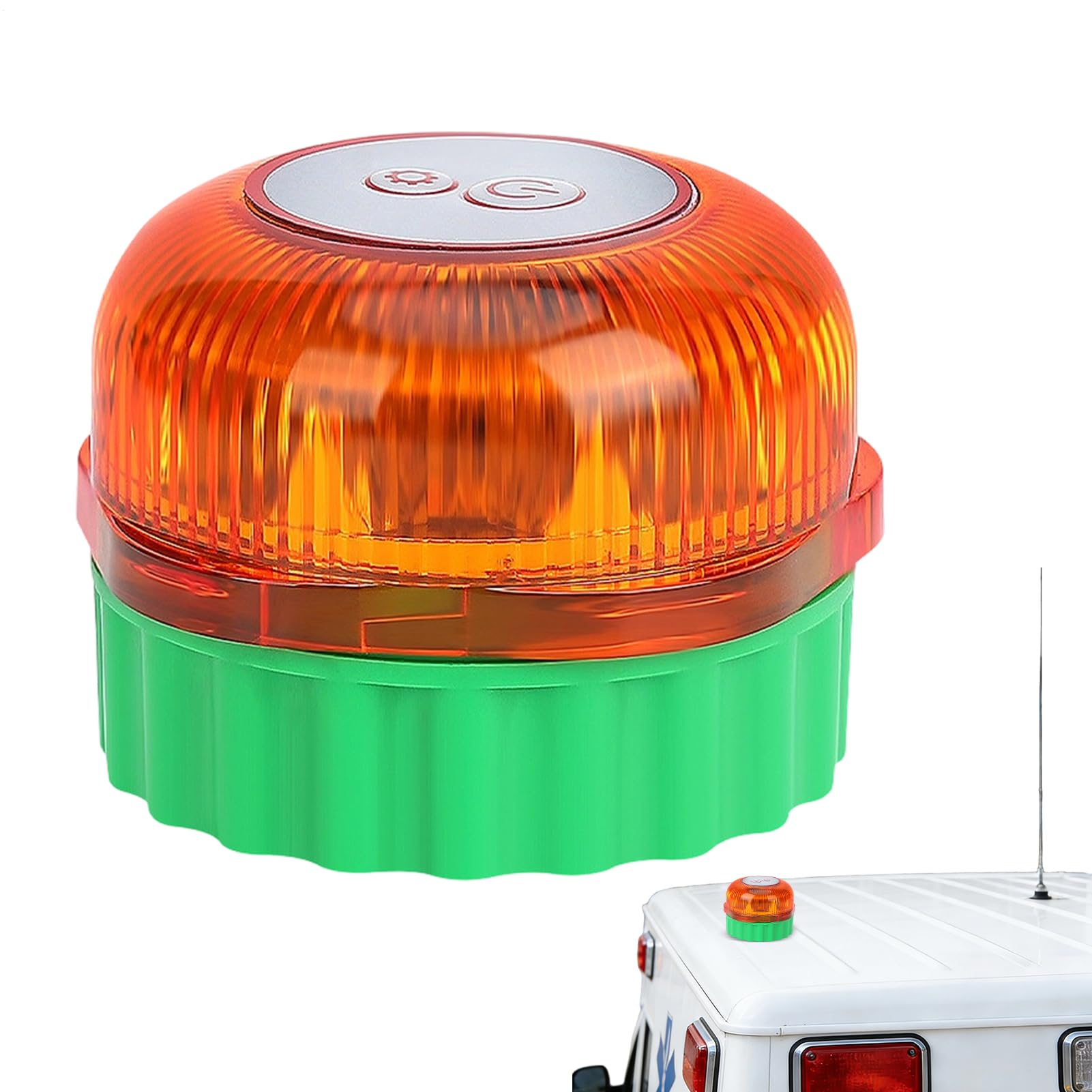 Magnetic Wireless Beacon Light, V16 Battery Operated LED Stroba Lights, 360° Emergencys Light Disc Beacon, Mini Portable Flashing Induction Stroba Road Accident Lamp, Car Hazard Warning Lamp (Green)