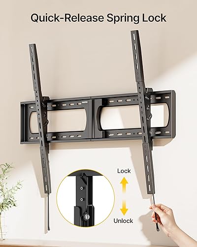 Miniatura 6 de monTEK Soporte de pared de TV inclinable resistente para televisores planos y curvos extra grandes de 37-140 pulgadas de hasta 300 libras, 4 pruebas