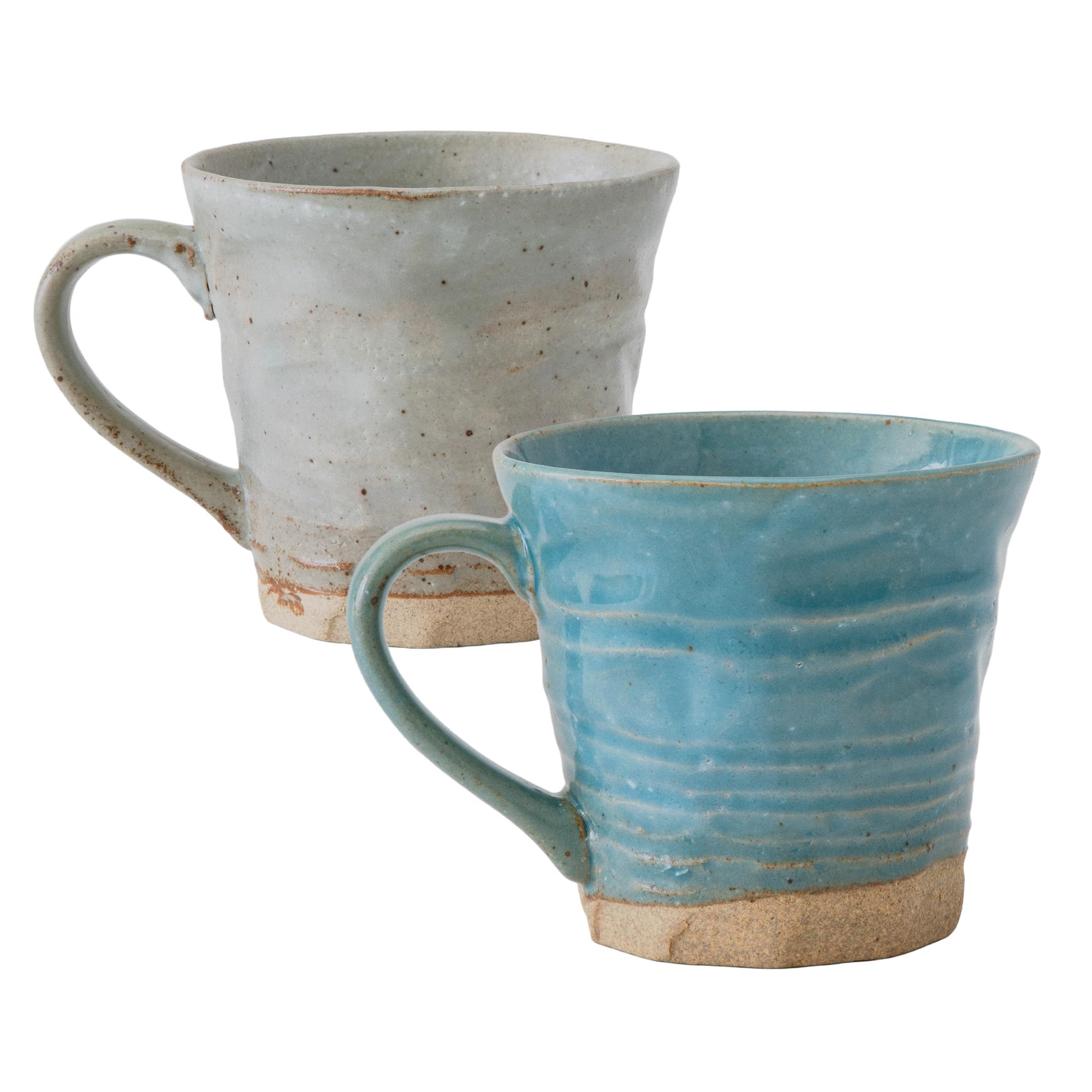 Asayu Japan Set di 2 Tazze Rustiche Tsuchimono in Ceramica Artigianale - Handmade in Giappone, Design Wabi-Sabi