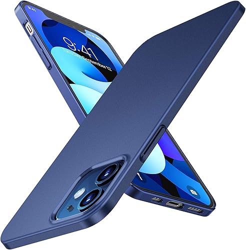 TORRAS Funda delgada compatible con iPhone 12 iPhone 12 Pro delgada pero protectora sensación aterciopelada mate antideslizante para iPhone 12