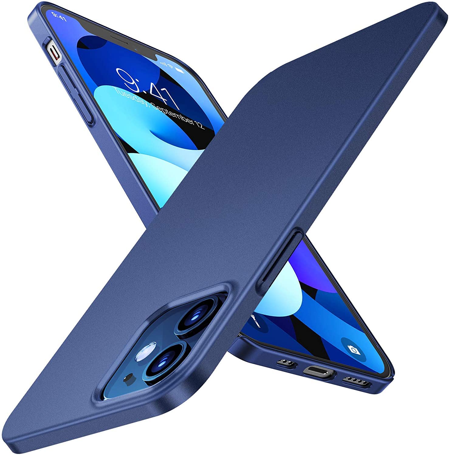 Slim Fit iPhone 12/12 Pro Case 6.1" - Velvety Blue, Non-Slip, Protective & Wireless Charging Compatible