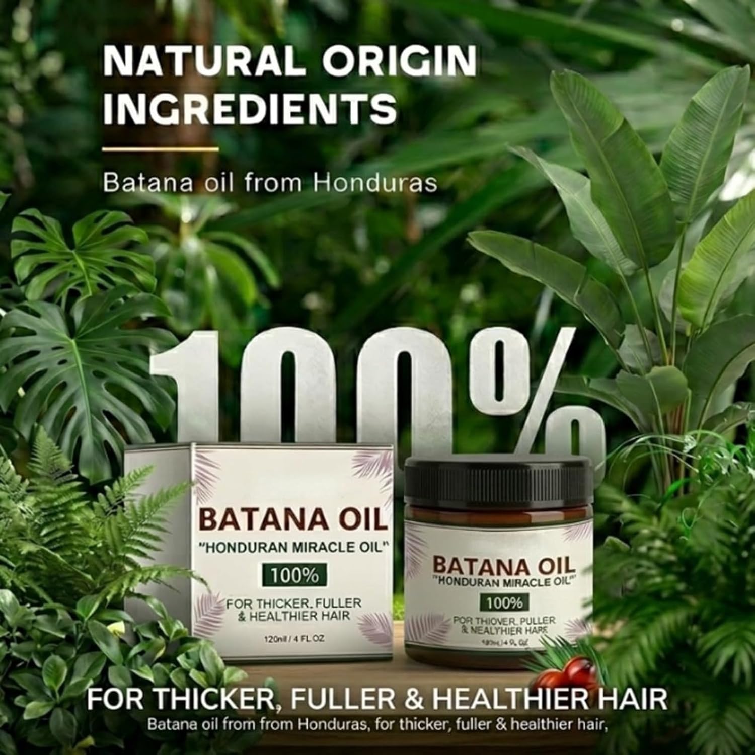 Batana Oil for Hair Growth, Azure's Hydrating Oil for Thicker, Stronger Hair and Scalp Health, 100% Pure Batana(2PCS)