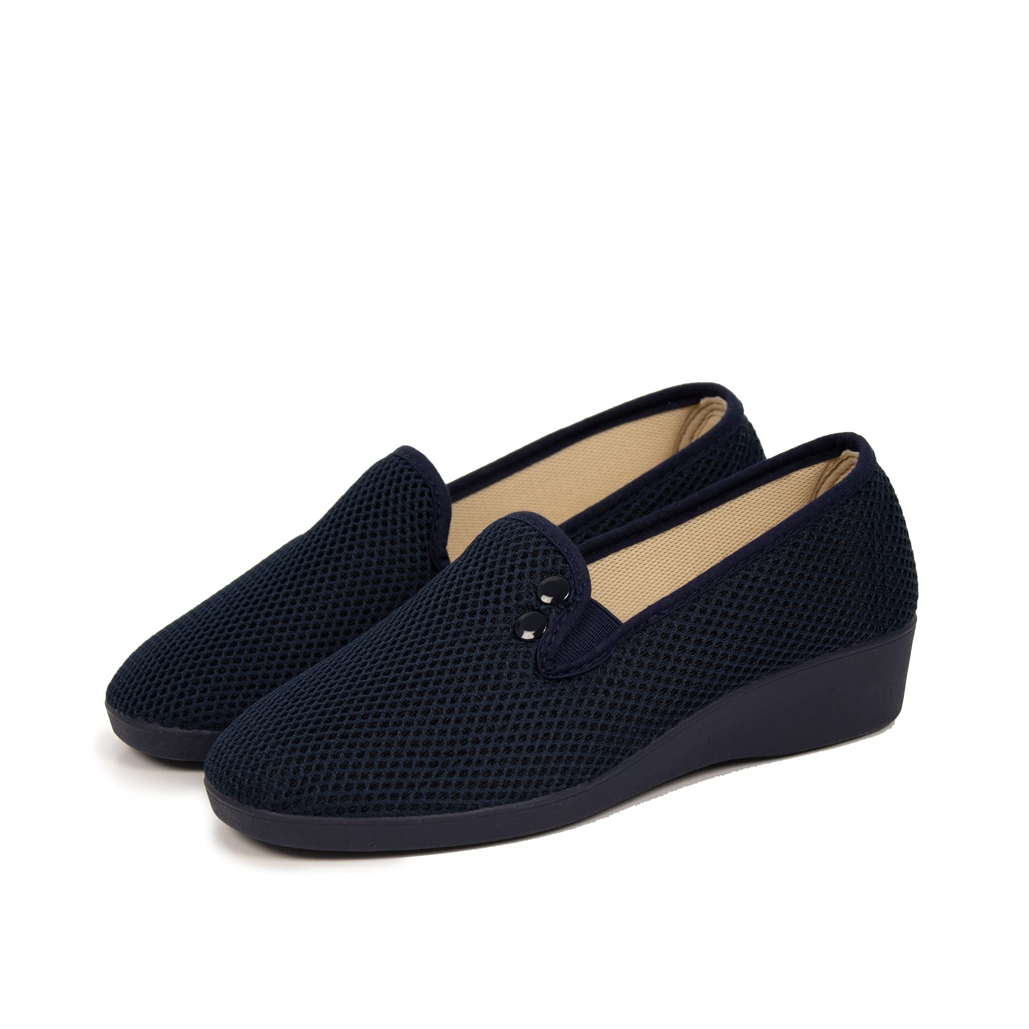 CoboFamily Zapatillas de Casa Mujer Verano, Zapatillas Cómodas Respirables, Zapatos Rejilla Cuña Punta Cerrada Multicolor, Suela Caucho Talla 35-41 Hecho EN ESPAÑA