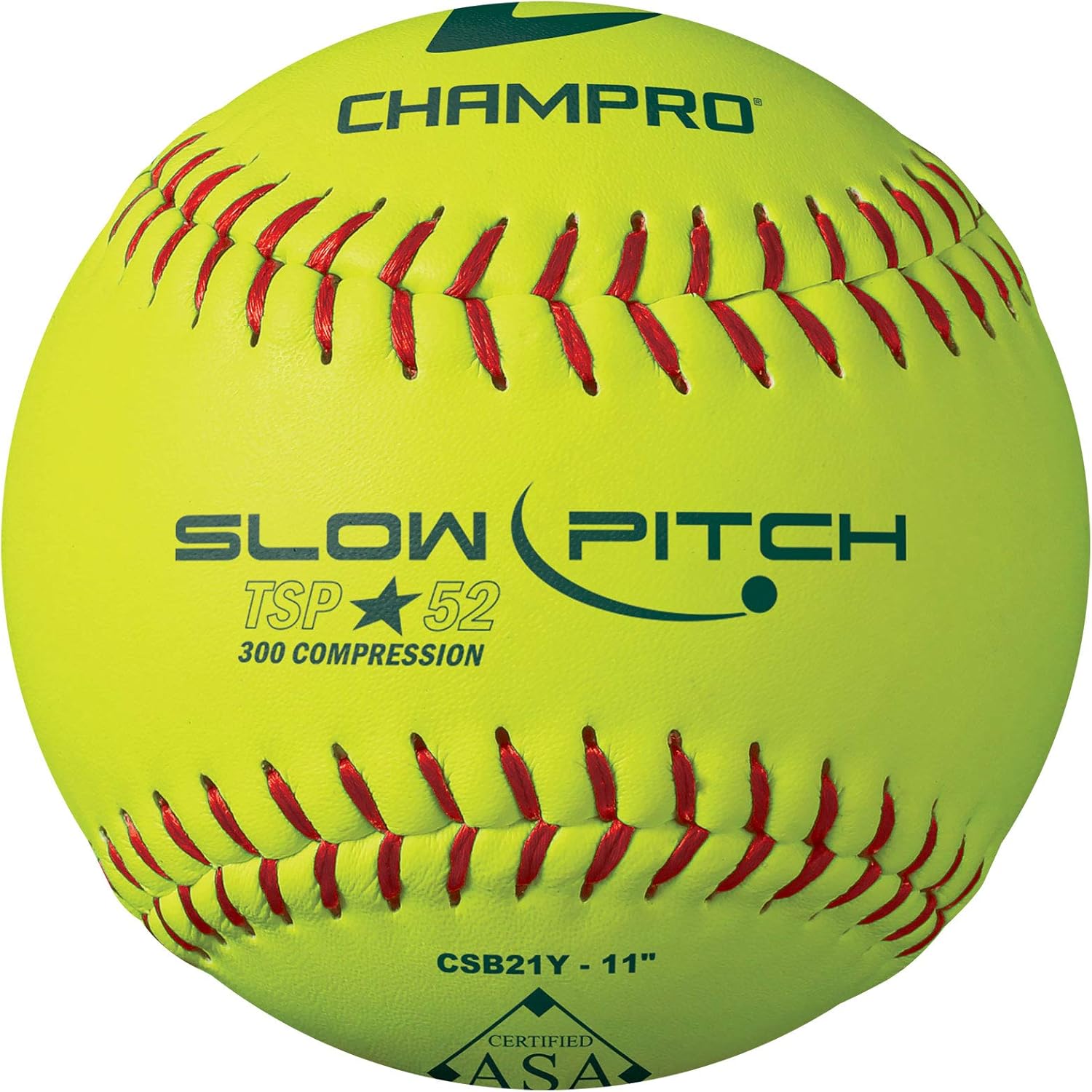 Champro ASA 11" Slow Pitch Softballs with Leather Cover .52 COR, 12 Pack