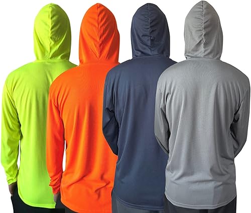 Miniatura 4 de Camiseta de manga larga transpirable con protección solar UPF 50+ para hombre, con capucha