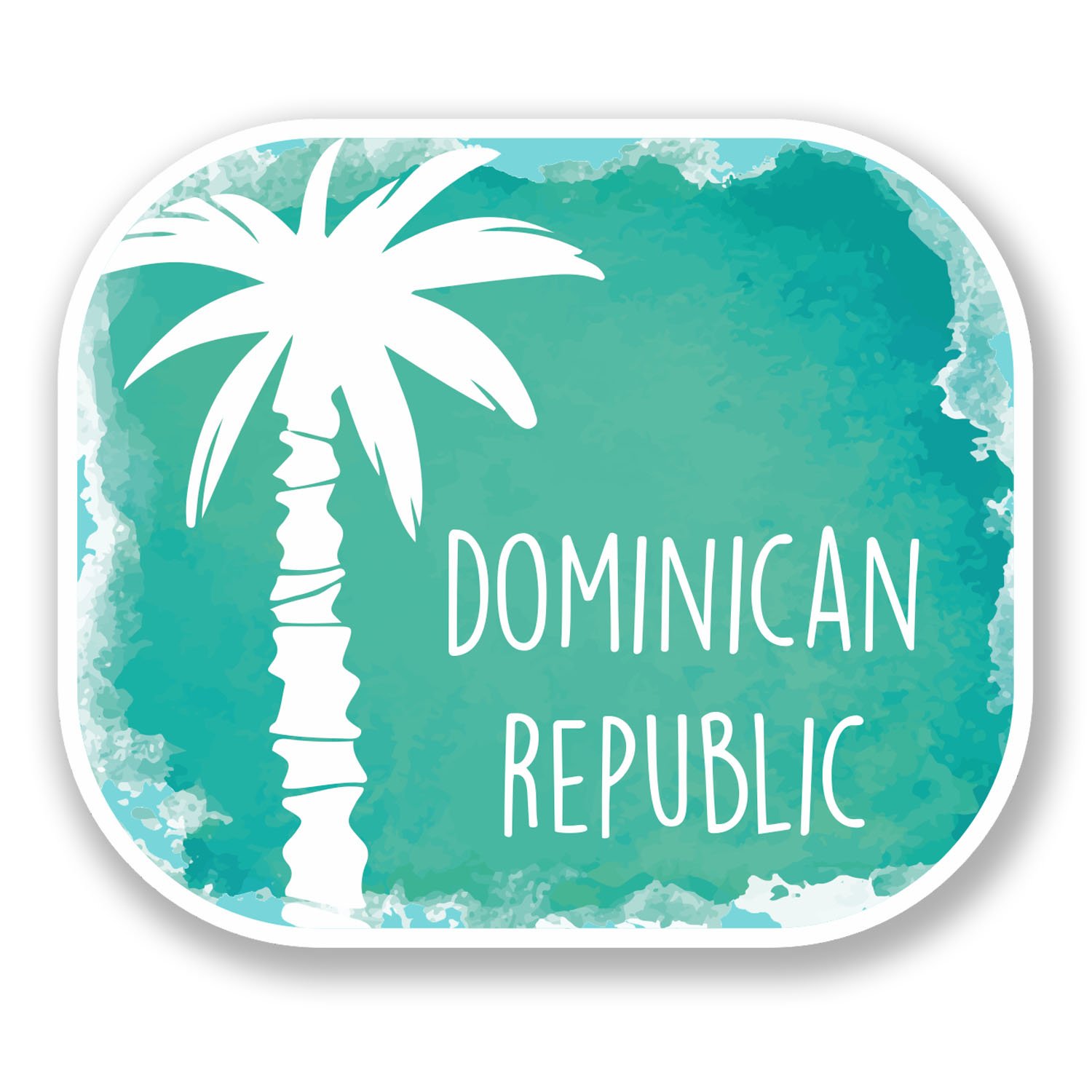 Destinationvinyl Multi 2 X 10Cm Dominican Republic Vinyl Sticker Decal Luggage Travel Laptop Tag #6499 (10Cm Wide X 8.5Cm Tall)