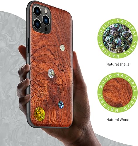 Miniatura 2 de Carveit 11 Pro Max - Funda protectora de madera de diseñador para iPhone 11 Pro Max (grabado de madera e incrustaciones de carcasa) compatible con