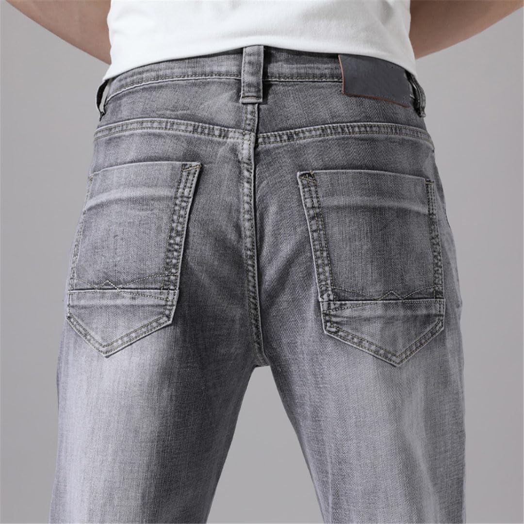 Vogrtcc Jeans da Uomo Pantaloni in Denim Elasticizzati Regolari Dritti retrò