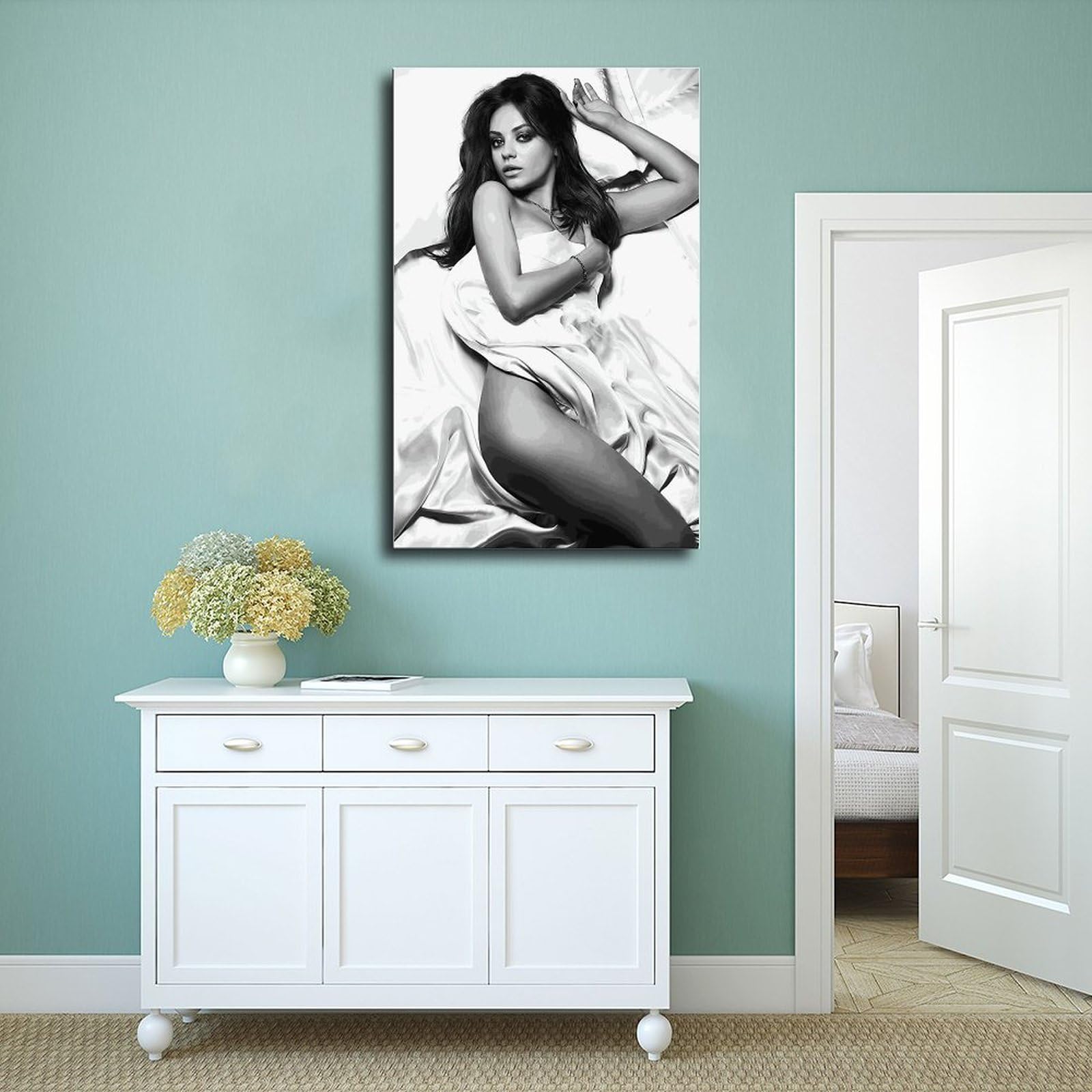 Mila Kunis Poster de mannequin d'actrice sur toile - Décoration pour chambre à coucher, bureau, chambre - Cadeau - Sans cadre - 60 x 90 cm