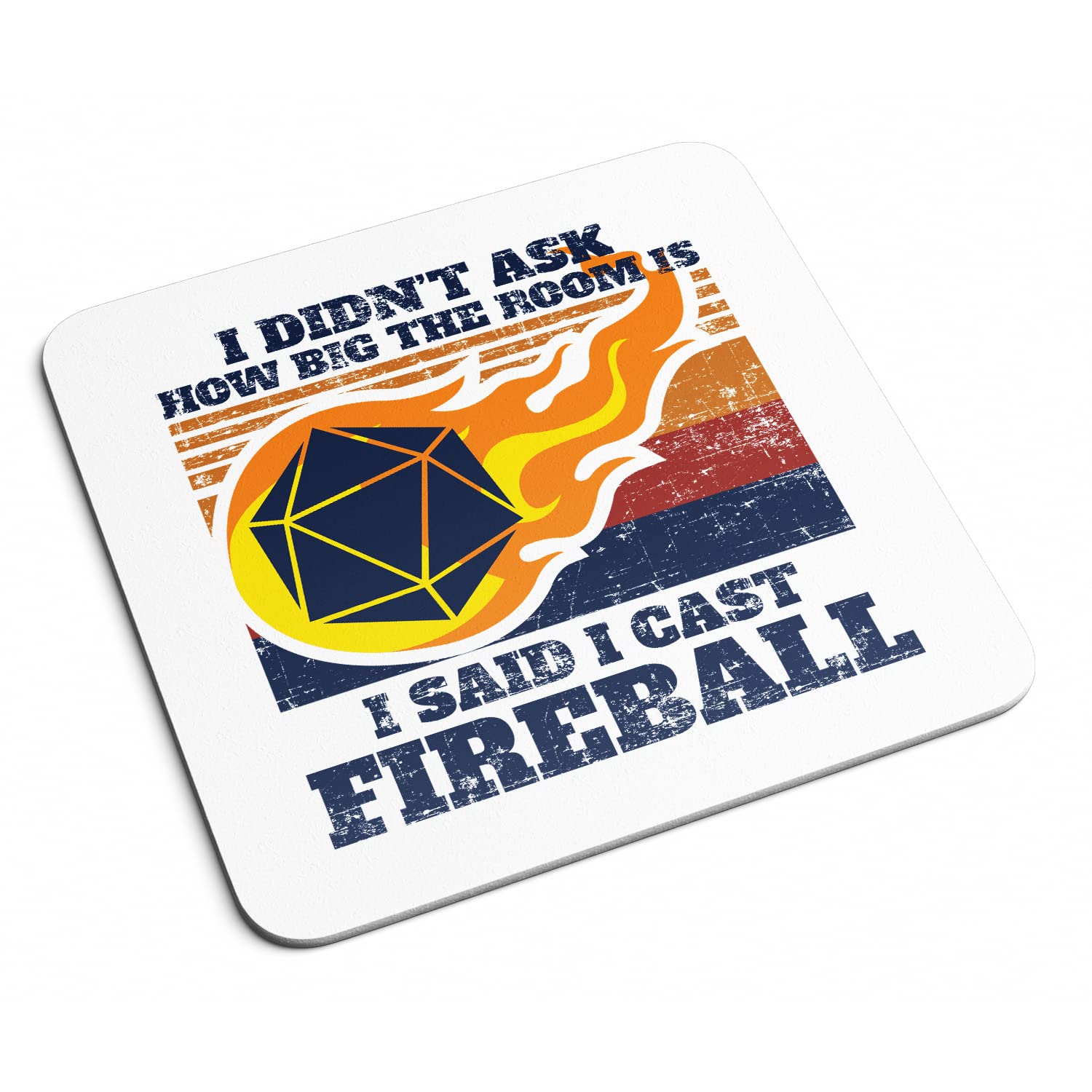 Willow GiftsI Said I Cast Fireball Coaster - Funny Dungeons & Dragons D&D Fantasy Role Play Game Dungeon Master Present Home Kitchen Decor Place Mat (White)