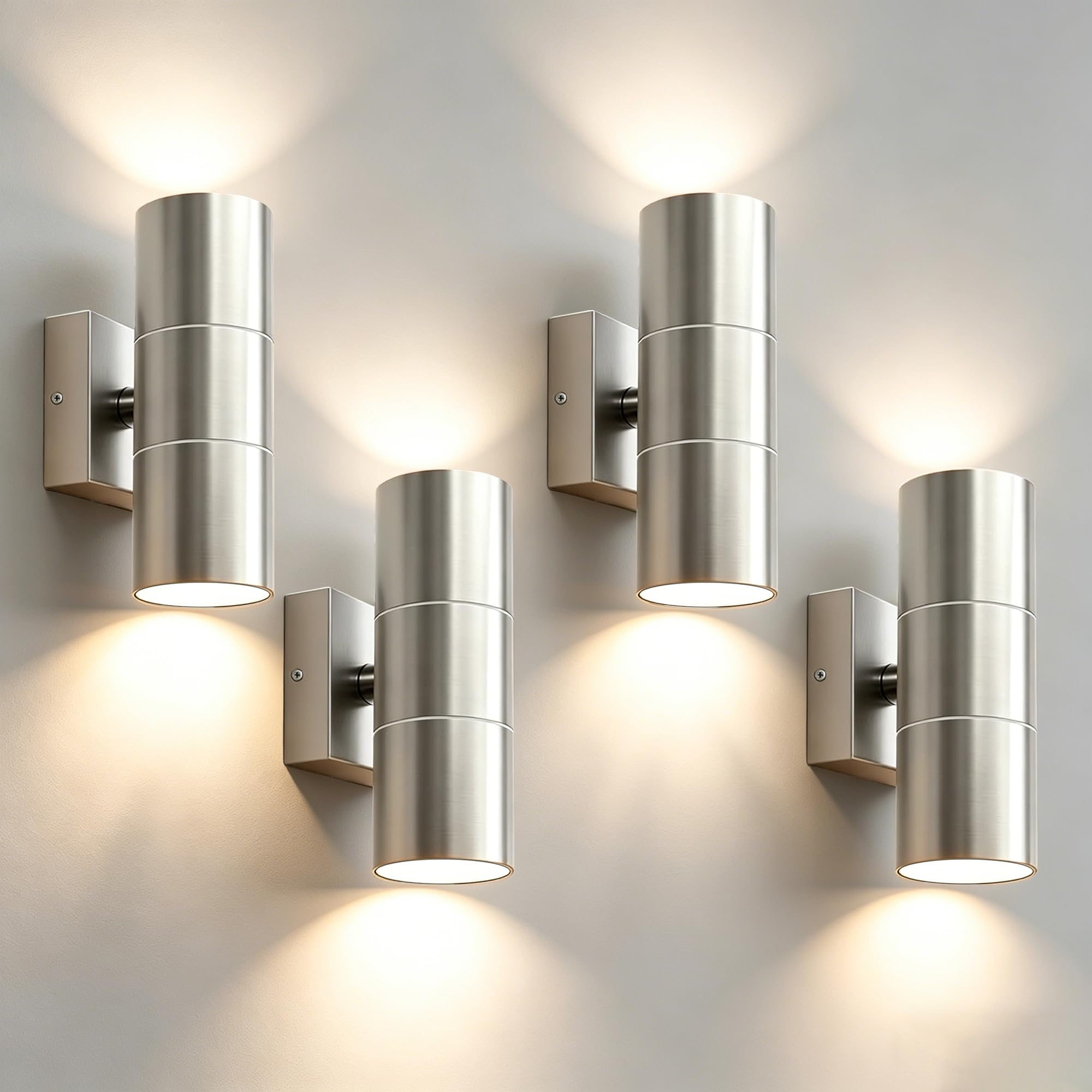 JNR Applique da Esterno, IP54 Impermeabile Lampade da Esterno (4, Argento)