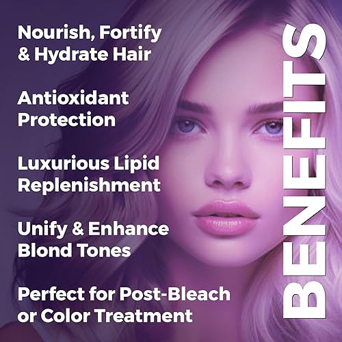 Miniatura 5 de Prohall Cosmetic Mascarilla de cabello brasileño morado para cabello decolorado, tratado químicamente, naranja y cobrizo, reduce el amarillez,