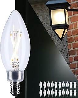 Satco 4W LED B11 Candle Light Bulb 5000K Natural Light 350 Lumens Clear Finish E12 Candelabra Base Dimmable 300 Degree Beam Enclosed Fixture Rated Wet Location 120V 20-Pack S12493