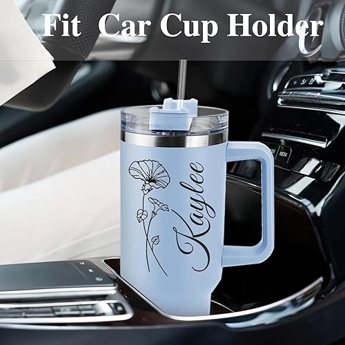 Miniatura 8 de Personalized 40 Oz Tumbler with Handle and Straw, Custom Insulated Stainless Steel Tumbler with Name Travel Coffee Mug Birthday Gifts for Women Men