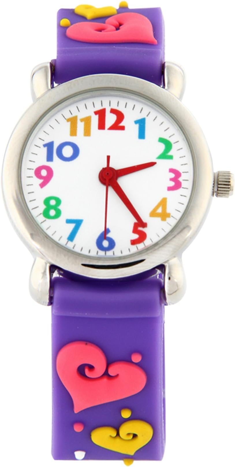 Kids Analogue Watches, Girls Time Teacher Toddler Watch Childrens Tell The Time Waterproof Teaching Toy Watches for Kids Girls