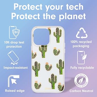 Sonix Case for iPhone 14 Pro Max | 10ft Drop Tested | Protective Clear Cactus Case | Prickly Pear
