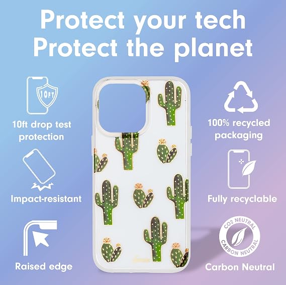 Sonix Case for iPhone 14 Pro Max | 10ft Drop Tested | Protective Clear Cactus Case | Prickly Pear