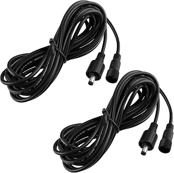 Low Voltage Landscape Lighting Extension Cable 16.5ft 2 Pack DC Extension Wire Extension Cord IP65 Waterproof 16.5ft per Cables