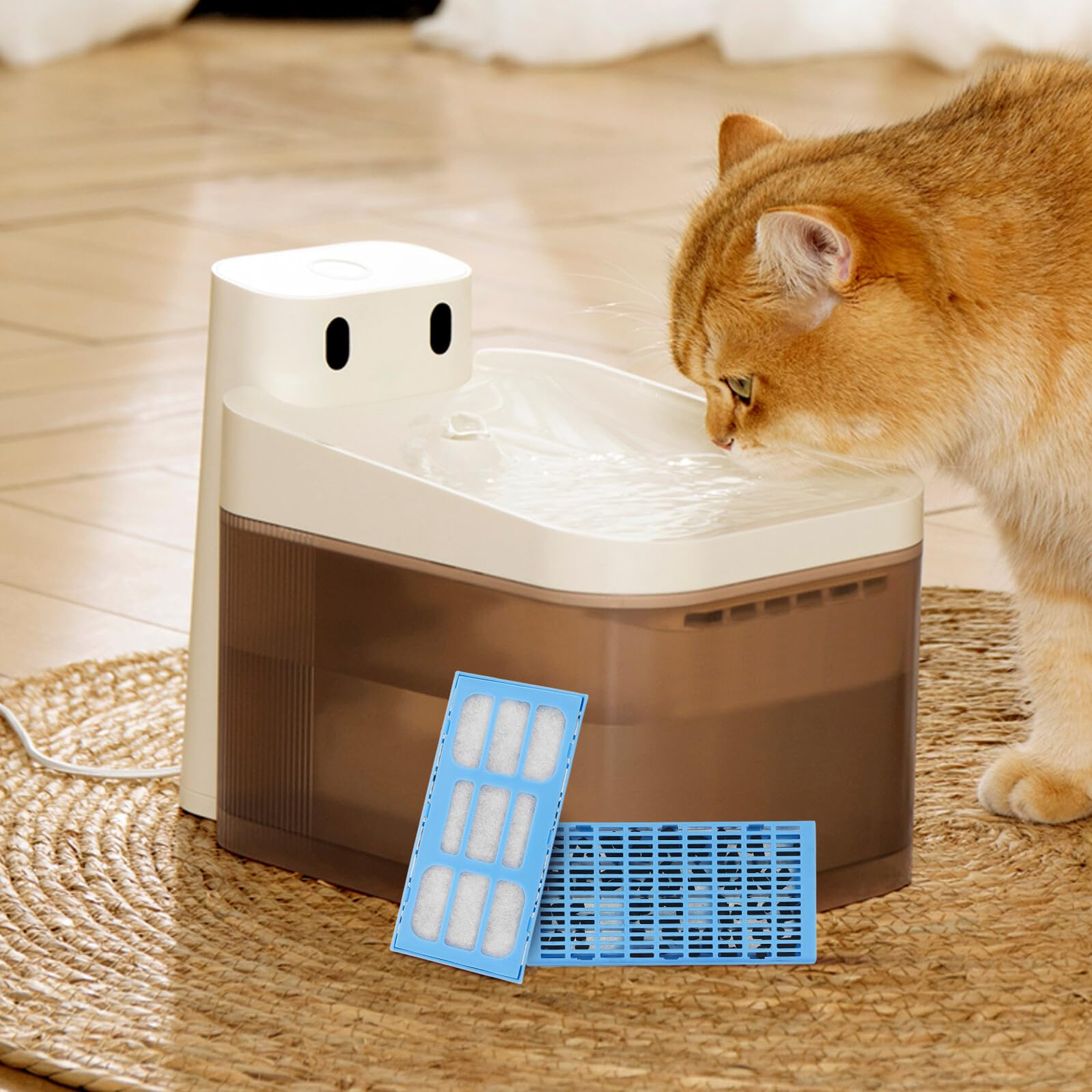 12 Stück Teiliges Pet Wasserfilter Ersatz für Haustier Trinkbrunnen Quadratische Aktivkohlefilter Kompatibel mit Katzen Hundetrinksystemen Effiziente Filtration für Sauberes