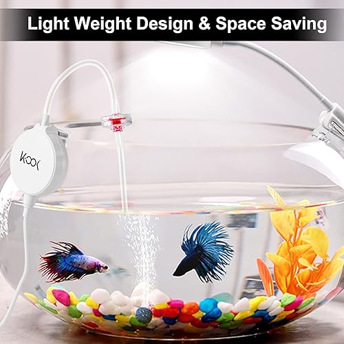 Miniatura 2 de GuDoQi Bomba de aire para acuario, mini bomba de oxígeno ultra silenciosa de 1 vatio, potente kit aireador de aire para peceras de 1 a 15 galones,