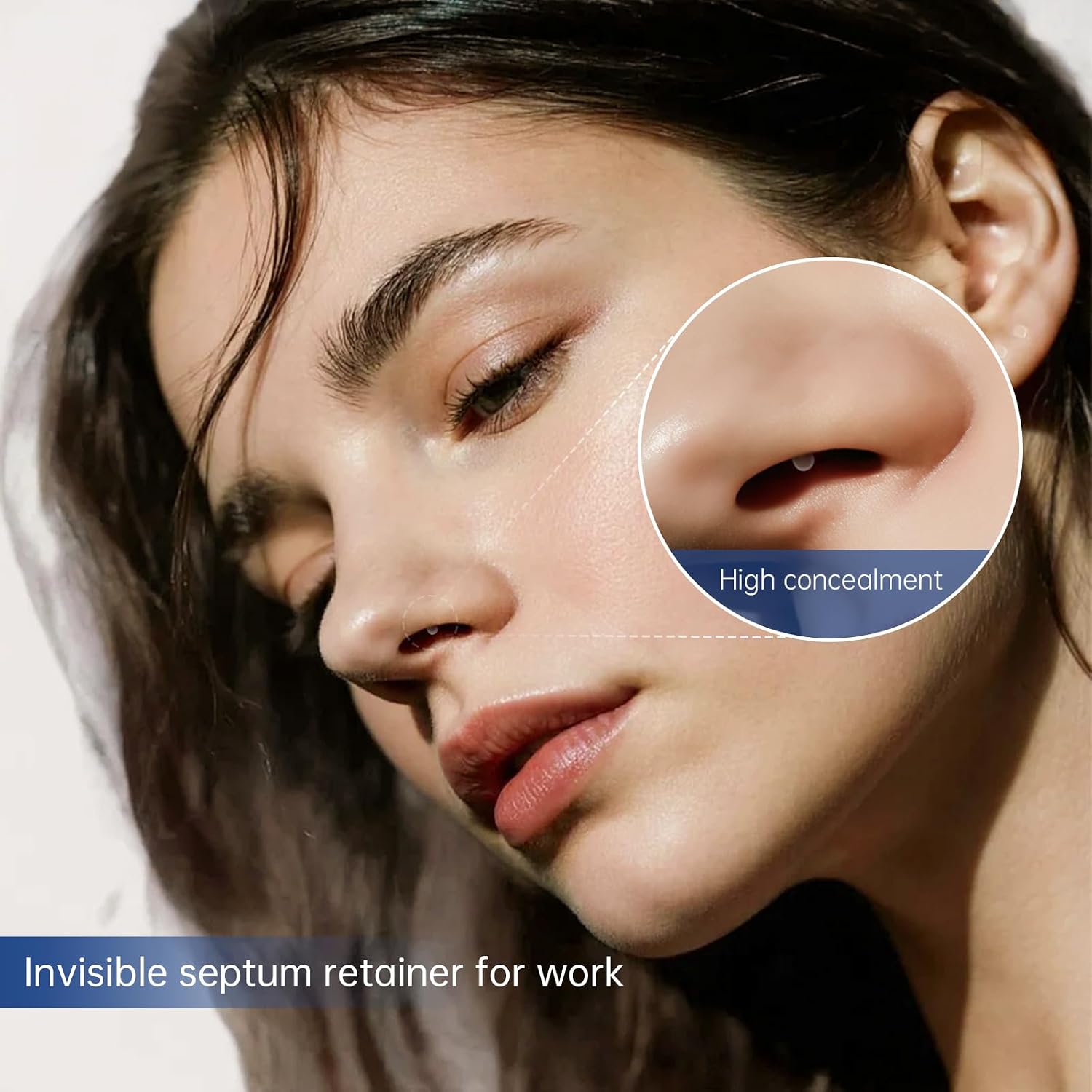 30pcs,Clear Septum Rings,Prevent Nose Piercing Hole Closure,16G Nostril Retainer,are Ideal for use After Piercing Procedures