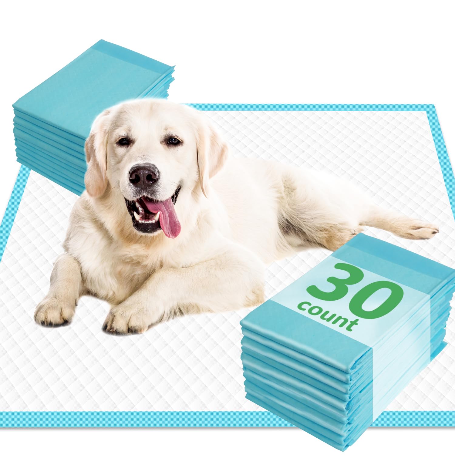 DEEP DEAR Almohadillas para perros extragrandes de 30 x 36 pulgadas, 30 almohadillas XXL para cachorros, Empapadores Desechables para Perros, Almohadillas para Orina Súper Absorbentes