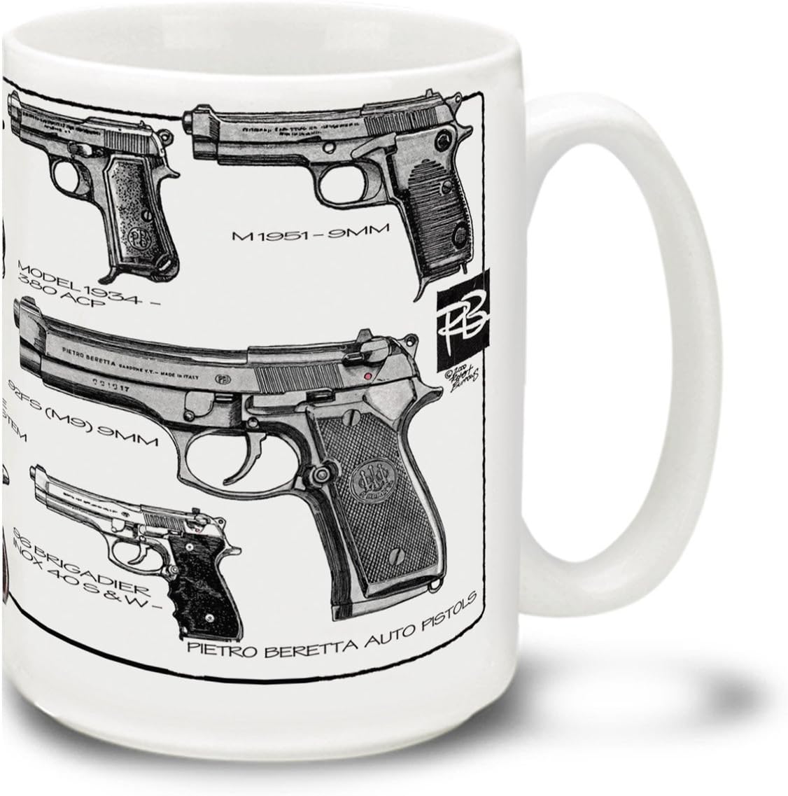 Beretta Semi-Automatic Pistol 15 Ounce Coffee Mug