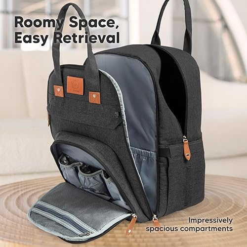 Miniatura 2 de KeaBabies Mochila para pañales Bolsa de pañales grande para bebé con cambiador, mochila de viaje para mamá y papá, impermeable, multifunción